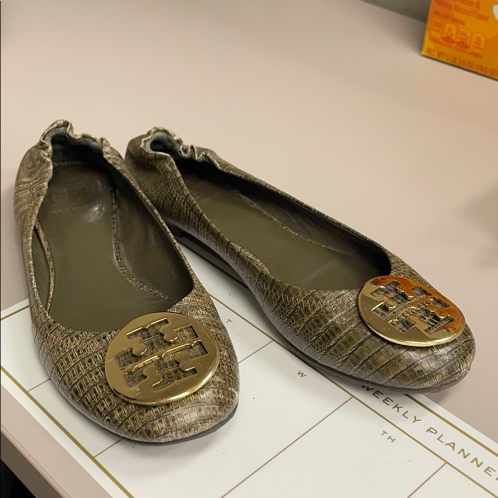Tory Burch Reva Snakeskin Pattern Flat 9